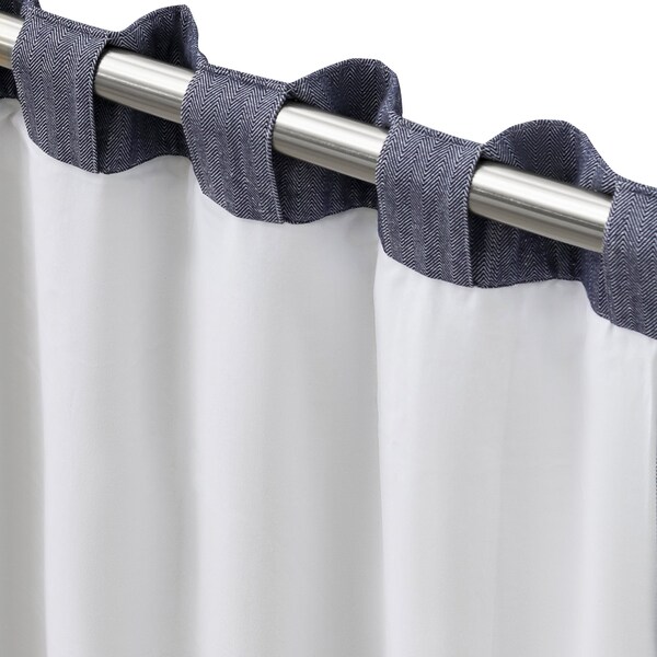 Chevron 80C/20P Sustainable Triple Lined Rod Pocket/Back Tab Curtain Panel